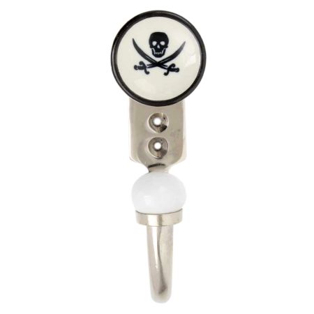 Black Man Skull Danger Symbol Flat Hook